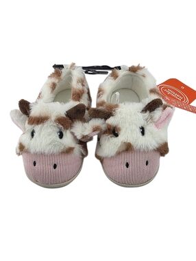 Wonder Nation Cow Slippers Farm Animal Brown and White Size 6 (18M) New